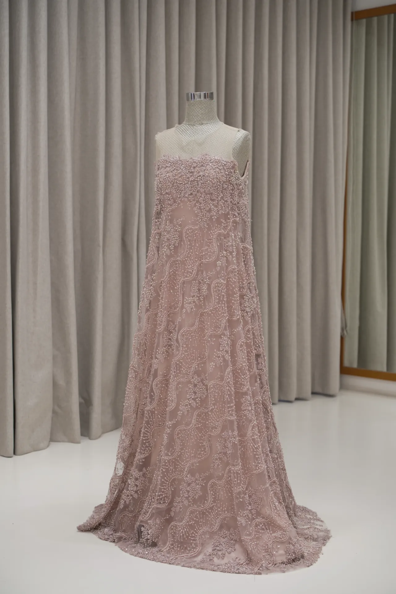 Ira - Rose Gold Loose Shift Beaded Party Dress