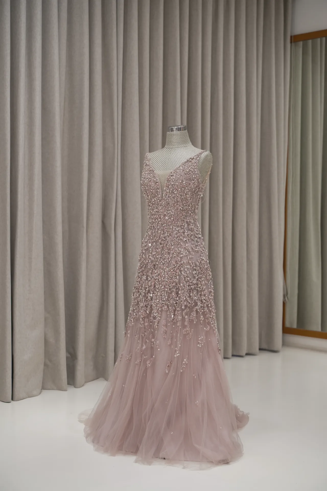 Karla - Rose Gold V Tulle Party Dress