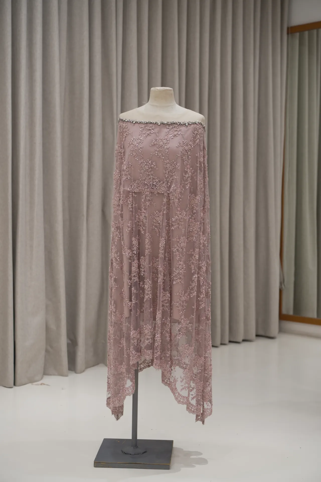 Angie - Off Shoulder Kaftan Beaded Party Dress