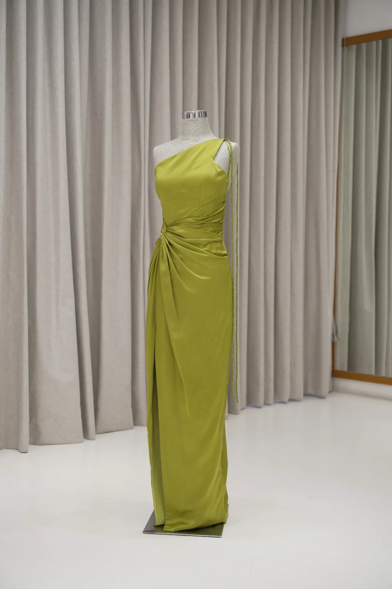 Jessie - One Shoulder Lime Party Dress