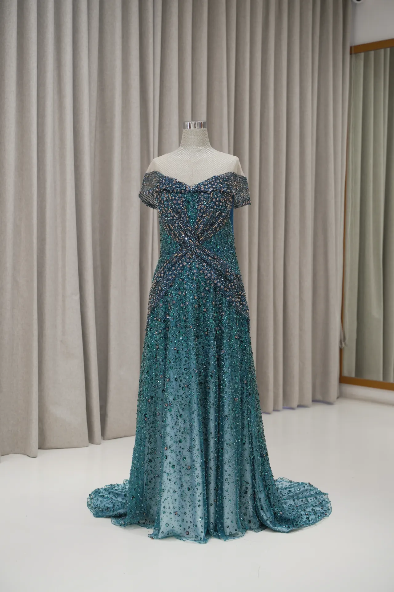 Yinfy - Ombre Teal Party Dress