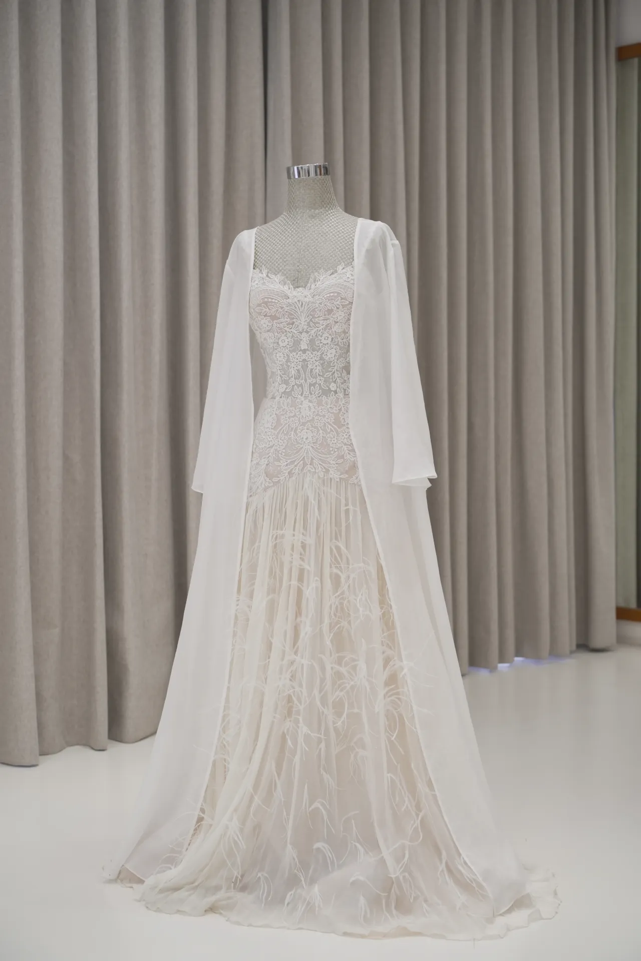 White Chiffon Outer for Robe