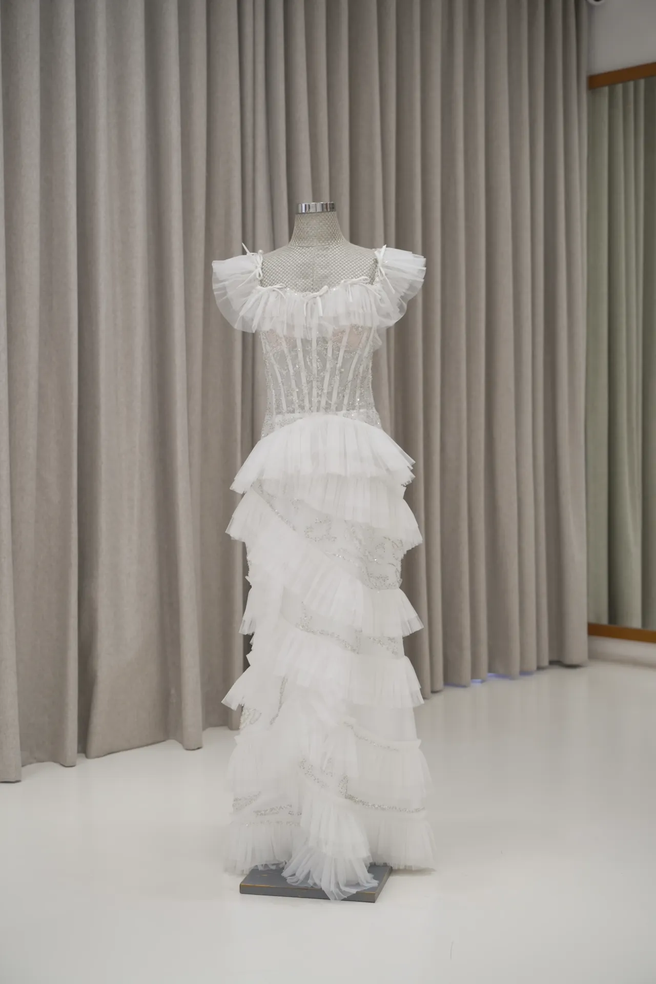 Mia - Beaded Ruffle Tier Skirt with Corset Robe